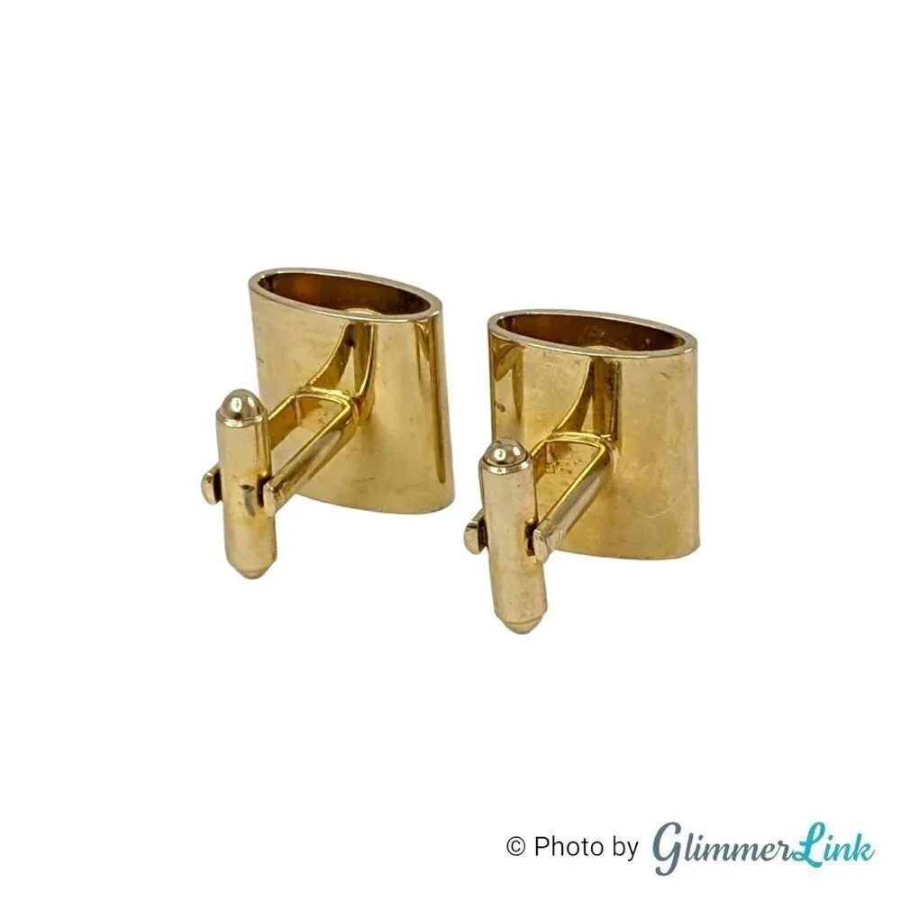 Vintage 5th Avenue Shields Gold Tone Rectangular Rhinestone Cufflinks
